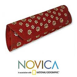 Silk 'Scarlet Fields' Clutch Bag (India)