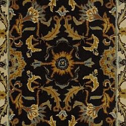 Indo Hand-Tufted Brown/ Ivory Wool Rug (2'6 x 8')