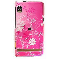 Motorola Droid Pink Flower Snap-On Case Cover