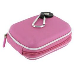 rooCASE Pink Med EVA Hard Shell Memory Foam Case for Flip Mino HD Camcorder