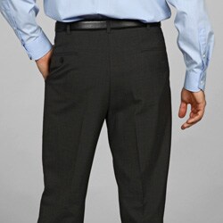 Austin Reed Men's Charcoal Flat-front Washable Reflex Dress Pants
