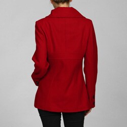 DKNY Women's Asymmetrical Wool Blend Peacoat