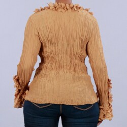 Kaelyn Max Women's Plus Size Ruffled V-neck Blouse