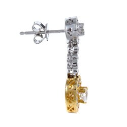 14k Two-tone Gold 1ct TDW Heart Shaped Diamond Earrings (G-H, SI1)