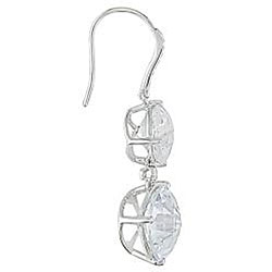 Sterling Silver White Topaz and Diamond Earrings