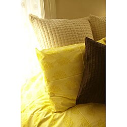 Organic Cotton Elyse Jaune King-size Duvet Cover (India)