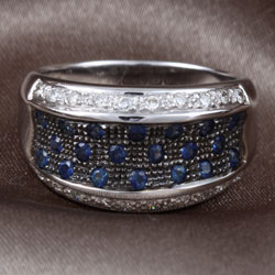 Encore by Le Vian 14k Gold Sapphire and 1/4ct TDW Diamond Ring (I-J, I1-I2)