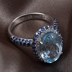 Encore by Le Vian 14k Gold Sapphire and 1/4ct TDW Diamond Ring (H-I, SI1-SI2)