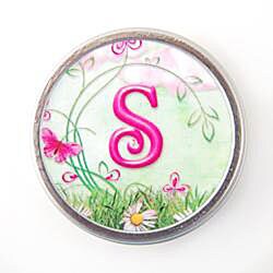 Silverplated Personalized Floral and Whimsy Monogram Necklace