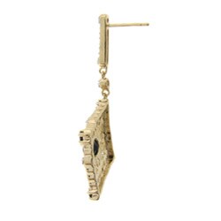 18k Gold over Sterling Silver Sapphire and 1/4ct TDW Diamond Earrings (I-J,I2-I3)