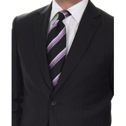 Ferrecci Men's Slim Fit Navy Pinstripe Suit