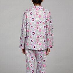 Leisureland Women's Space Monkey Flannel Pajamas Set