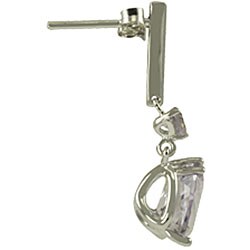 Gems For You Sterling Silver Pink Amethyst Dangle Earrings