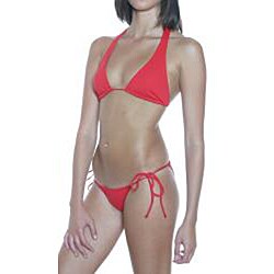 Prov'n by Lucenti Swimwear Women's Red Slider Halter Bikini