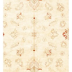 Afghan Hand-knotted Oushak Ivory/ Red Wool Rug (12'1 x 15'7)