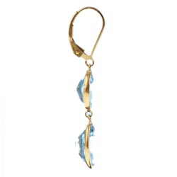 Zoe B 14k Gold over Sterling Silver Blue Topaz Earrings
