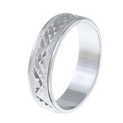 Platifina Sterling Silver Unisex 'Mosaic' Ring