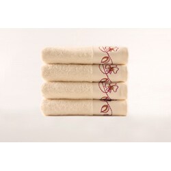 Turkish Cotton Embroidered Guest Towels (Set of 4)