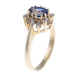 Encore by Le Vian 14k Gold Sapphire and 3/10ct TDW Diamond Ring (M-N, SI2-SI3)