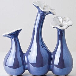 Porcelain Pearl Periwinkle Flower Vase