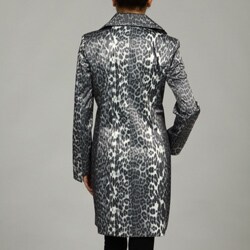 Tahari Women's Petite Leopard Print Spring Coat