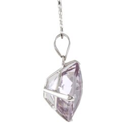 14k White Gold Pink Amethyst Necklace