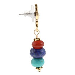 Charming Life Goldtone Turquoise, Carnelian, Lapis Post Earrings