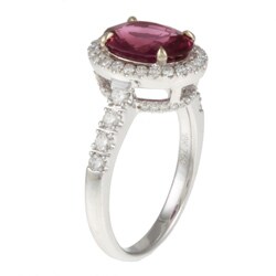 18k White Gold Ruby and 2/5ct TDW Diamond Estate Ring (G-H, VS2-SI1)