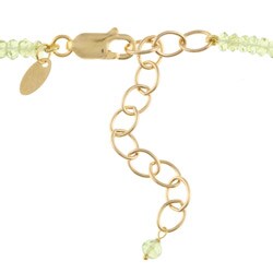 Zoe B 14k Gold over Silver Peridot 'Faith' Charm Necklace