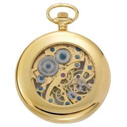 Avalon 17-jewel Mechanical Skeleton Goldtone Pocket Watch with Chain