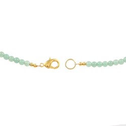 Goldtone Turquoise, Rainbow Flourite and Pink Coral Necklace