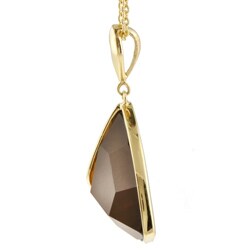 Kate Bissett Goldtone Trillion-cut Brown Glass Necklace