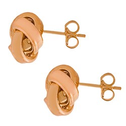 Pink Goldplated Sterling Silver Love Knot Earrings