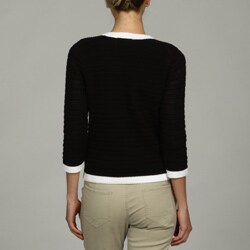Jeanne Pierre Women's 2-Tone Cardigan