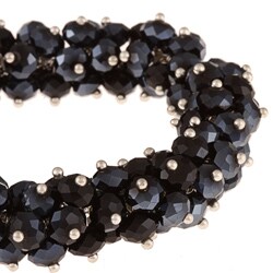 La Preciosa Hanging Black Crystal Stretch Bracelet
