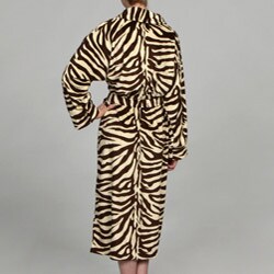 Women's Zebra Print Microluxe Bath Robe