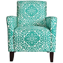 angelo:HOME Sutton Modern Damask Turquoise Blue Arm Chair