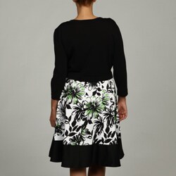 Jessica Howard Women's Plus Size Cotton Dress with Sweater