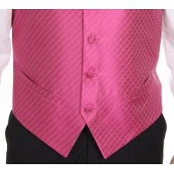 Ferrecci Men's Fuchsia Patterned 4-piece Vest Set