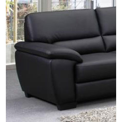 Oxford Black Leather Sofa, Loveseat and Armchair Set