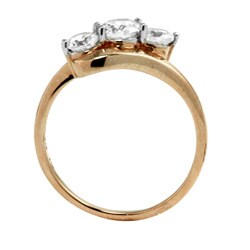 Ultimate CZ 10k Yellow Gold Cubic Zirconia 3-stone Anniversary Ring