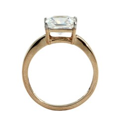 Ultimate CZ 10k Yellow Gold Princess-cut Cubic Zirconia Solitaire Ring