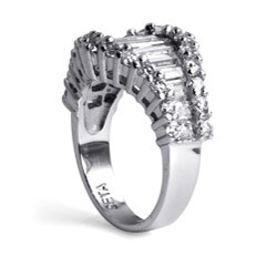 Ultimate CZ Platinum over Silver Cubic Zirconia Ring