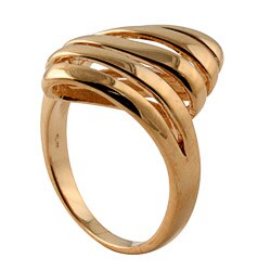 Toscana Collection 18k Gold over Silver Multi-row Dome Ring