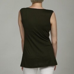 AnnaLee + Hope Women's Sequin Epaulet Cowlneck Top 