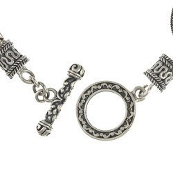 MARC Sterling Silver Yellow Cubic Zirconia and Marcasite Toggle Bracelet