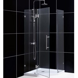 DreamLine Neolux 38x73-inch Nickel Frameless Hinged Shower Enclosure