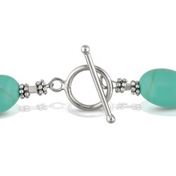 Sterling Silver Turquoise and Freshwater Pearl Bracelet (5-5.5 mm)