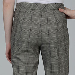Larry Levine Women's Plaid Flat-front Pants