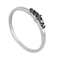 Sterling Silver 1/6ct TDW Black Diamond Fashion Ring